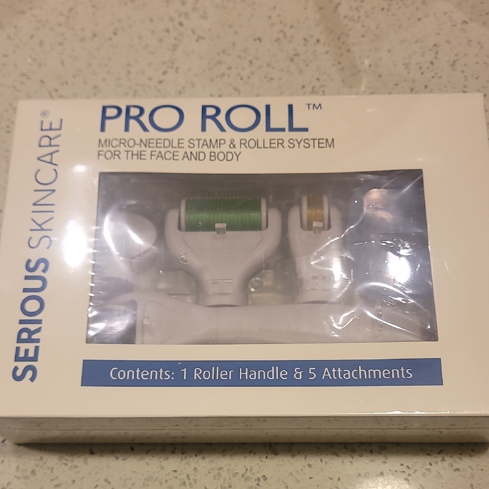 Serious Skincare Pro Roll Micro-Needle System - White, Green, and Gold